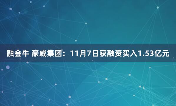 融金牛 豪威集团：11月7日获融资买入1.53亿元